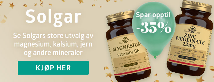 Spar opptil -35% på mineraler fra Solgar